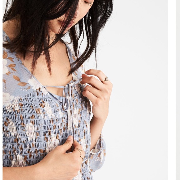 New American Eagle Women’s Smocked Flowy Top - XXLarge - Floral - Picture 3 of 6